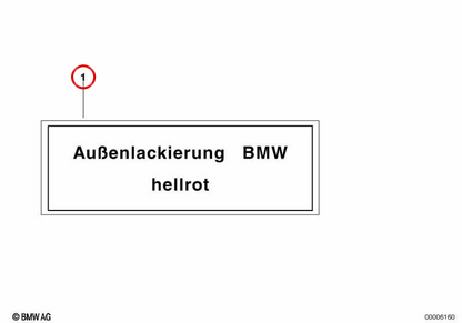 OEM -Warnplatte 51142121734 für BMW E36. Original BMW.