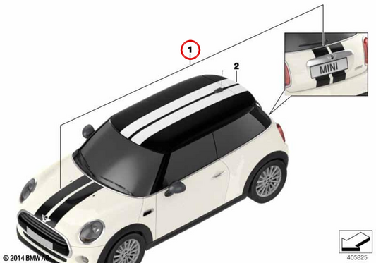 Kit de faixas desportivas para carroçaria dianteira e porta da mala Jet Black uni OEM 51142359604 para MINI F55 Cooper, Cooper D… e mais. Original MINI