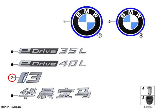 i3 OEM-Aufschrift 51145A41F31 für BMW i3 eDrive35L und i3 eDrive40L G28... Original BMW.