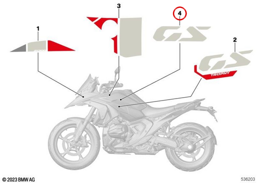 Linke Seitenverkleidung OEM 51145A6F853 für BMW Motorrad R1300GS. Original BMW Motorrad.