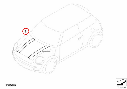 Rechte Zierleisten OEM 51147345002 für MINI R56, R56 LCI, Clubman R55, Cabrio R57, Coupé R58, Roadster R59... und mehr. Originaler MINI.
