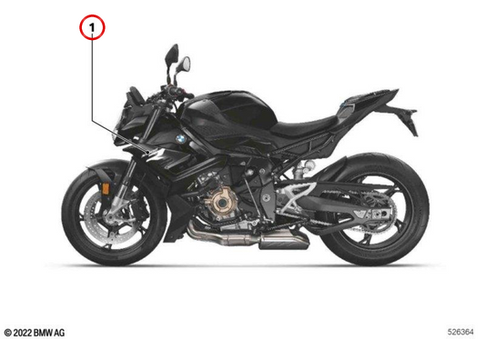 Left side trim decoration OEM 51147914799 for BMW Motorrad S 1000 R (K63) 2020-2024. Original BMW Motorrad.
