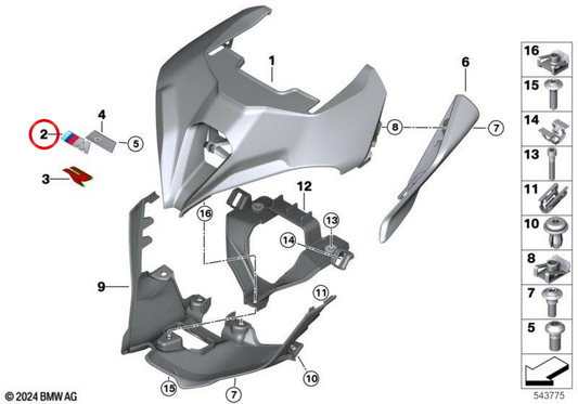 Frontemblem OEM 51148090642 für BMW F40, F22, F23, F44, G20, G21, G14, G15, G16, F39, G01, G02, G29. Original BMW.