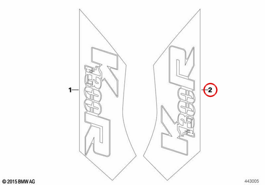 Scritta destra OEM 51148535724 per moto BMW K1300R, K1200R, K1200S. BMW Motorrad originale.