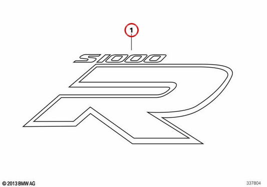 Beschriftung des S1000R-Modells links OEM 51148548095 für BMW S 1000 R (K47) Motorräder. Original BMW Motorrad.