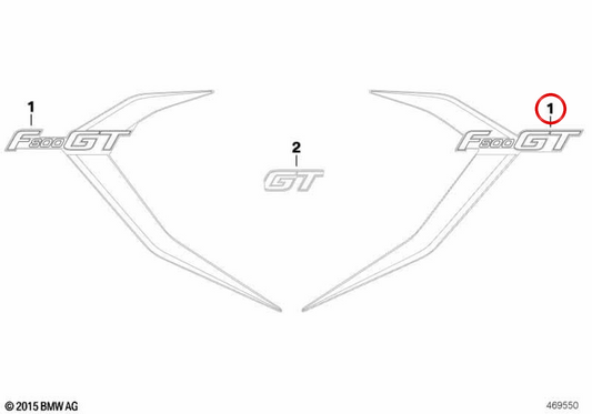 Embellecedor lateral delantero derecho OEM 51148557404 para BMW Motorrad F 800 S, F 800 ST, F 800 GT. Original BMW Motorrad.