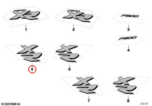 Kühlerverkleidung links OEM 51149443911 für BMW F 900 XR, F 900 XR A2 Motorräder. Original BMW Motorrad.