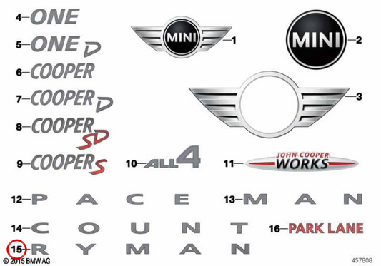 OEM-Heckschriftzug 51149811768 für MINI Countryman R60 (2010-2016). Originaler MINI.