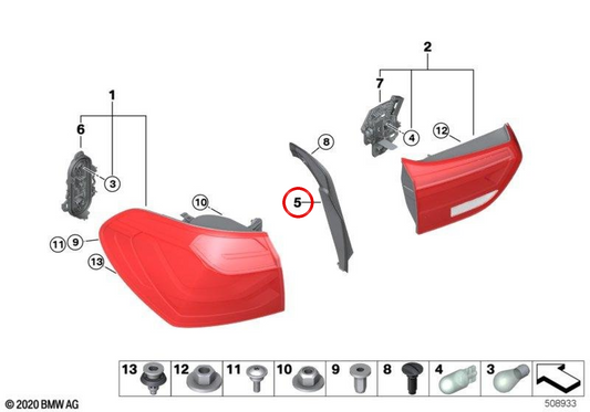 Rechte Abdeckung OEM 51160050612 für BMW F52. Original BMW.