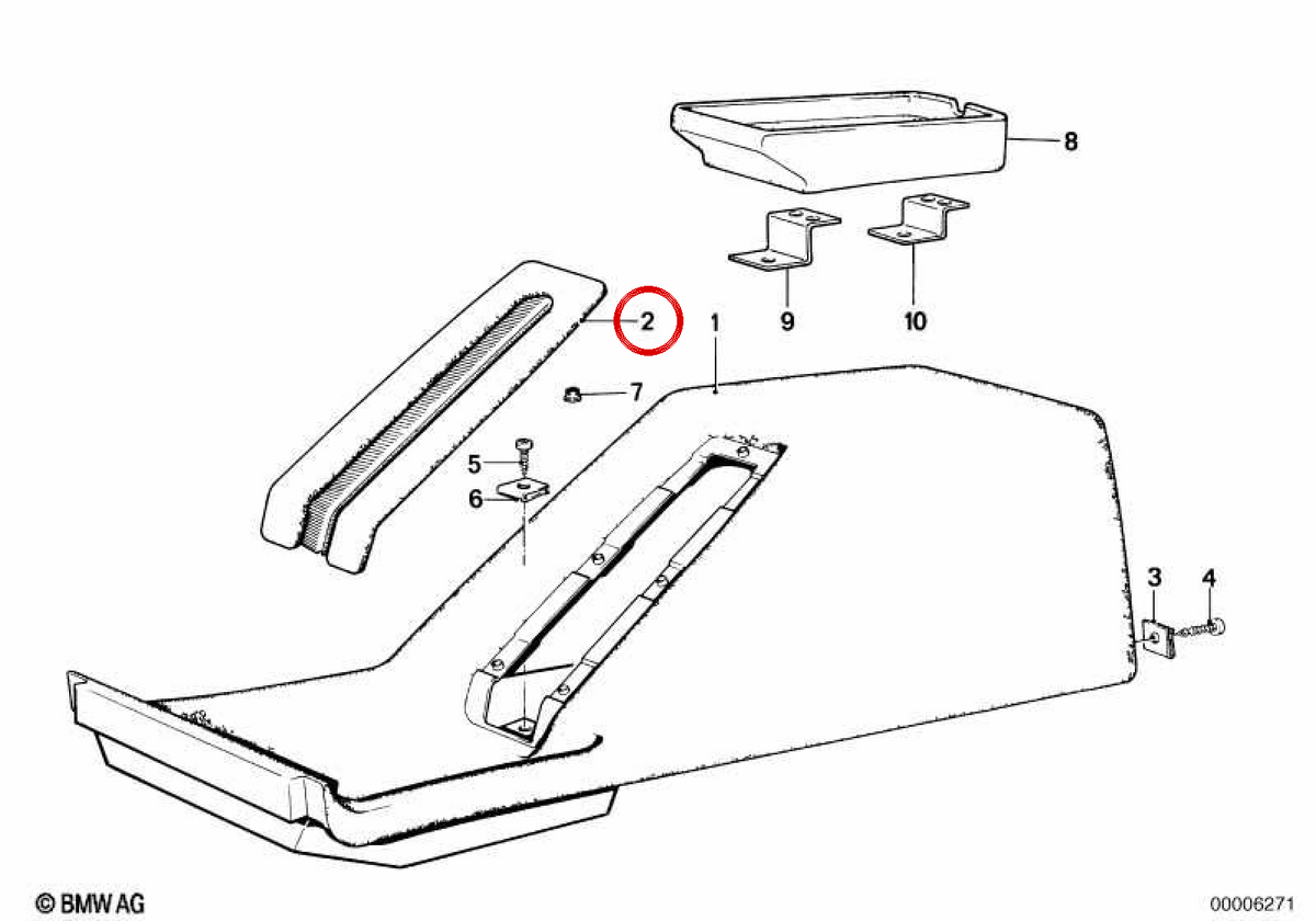 Embellecedor salpicadero OEM 51161874083 para BMW E23. Original BMW.