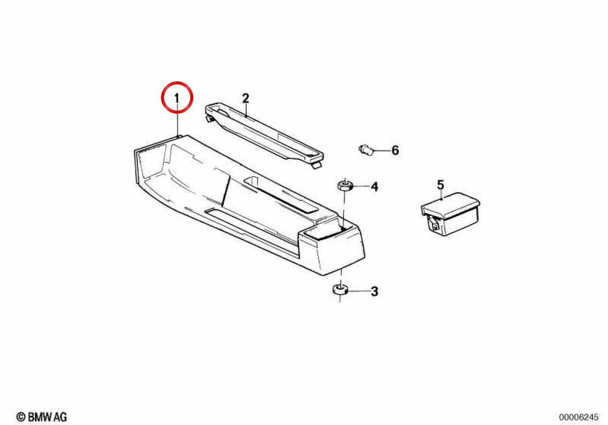 Central Console OEM 51161884246 für BMW E30. Original BMW.