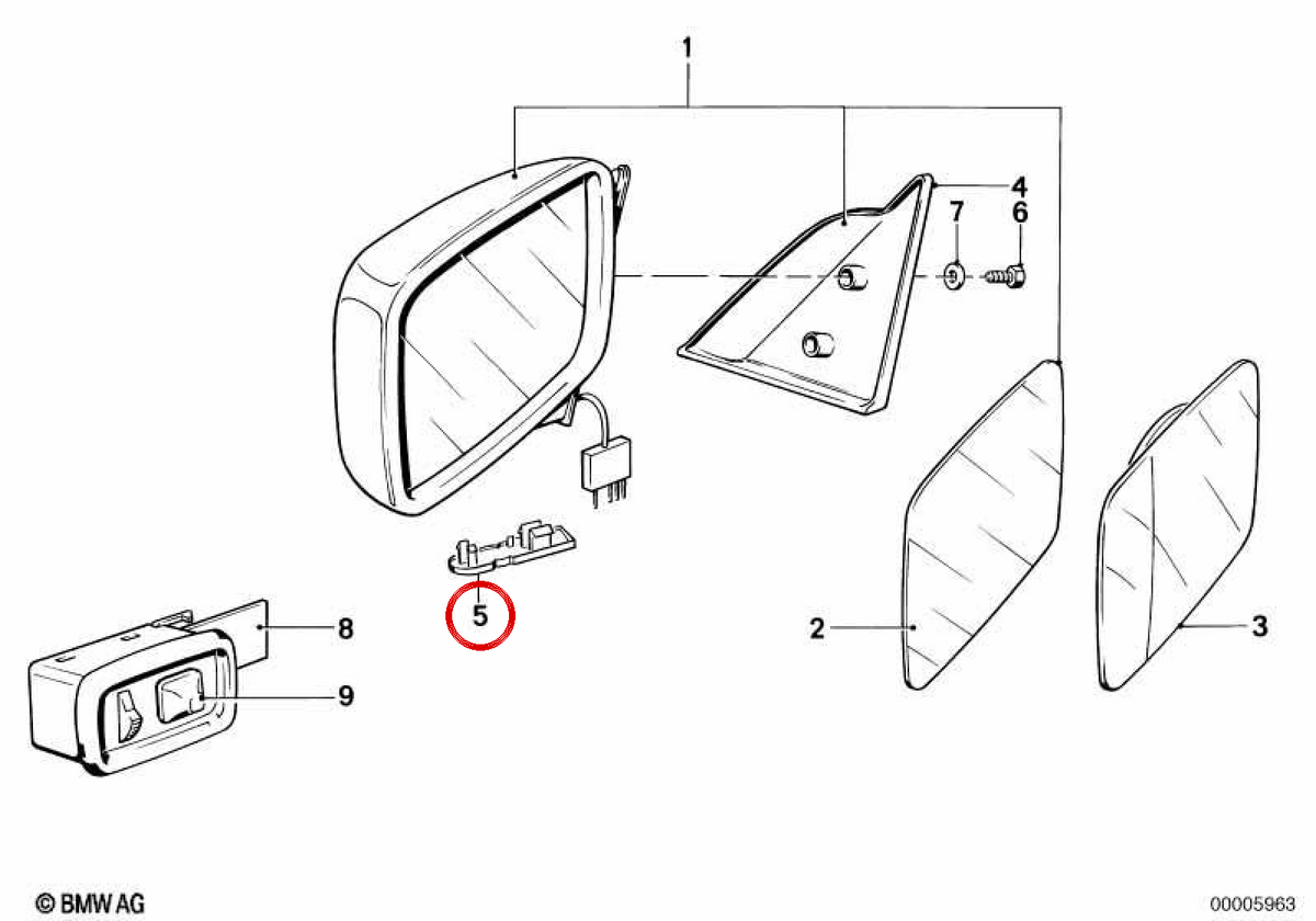 Evelolecedora Cover OEM 51161937443 per BMW E30, E28. BMW originale.