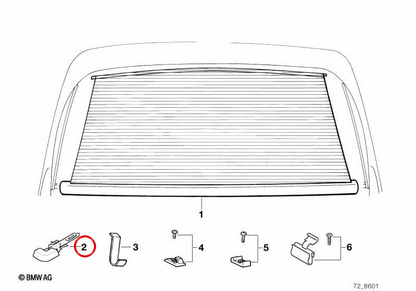 Left suspension hook for BMW E36 (OEM 51161977027). Original BMW