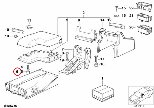 Zentrale Frontkonsole OEM 51162266580 für BMW E36. Original BMW.