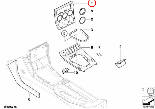 Tapa compartimento de almacenamiento OEM 51162491393 para BMW E36 y Z3. Original BMW.