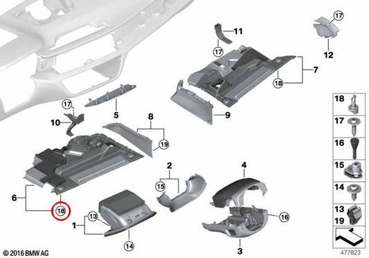 Close rotaratoire pour BMW Series 1 F40, série 2 F44 G42 G87, série 3 G20 G21 G28 G80 G81, 4 G22 G23 G26 G82 G83, 5 F90 G30 G31 G31 5 G1 X3 F97 G01, X4 F98 G02 (OEM 51165A