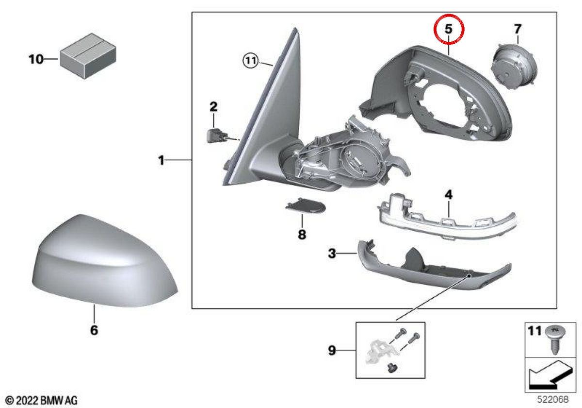 OEM 51165A4A595 Supporto di supporto per BMW G08, G18. BMW originale.