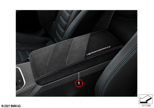 Soutient M Performance OEM 51165A5D596 pour BMW G42, G87, G20, G21, G28, G80, G81, G22, G23, G26, G82, G83. BMW d'origine.