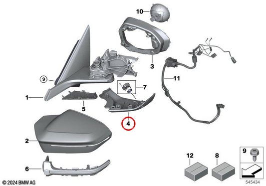 Parte inferior de la carcasa derecha OEM 51165A88166 para BMW X3 G45, Z4 G45... y más. Original BMW.