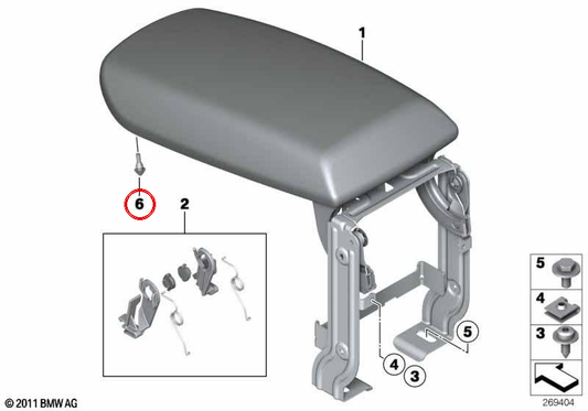 Si ferma in gomma per OEM centrale 51166805463 per BMW X3 F25 e X4 F26. BMW originale.