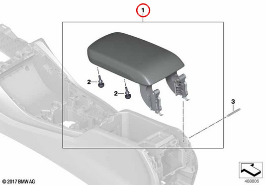 Support de la console centrale OEM 51166814805 pour BMW G01, G08, F97, G02, F98. BMW d'origine.