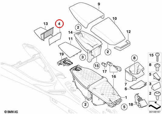 COUVERTURE DU CABLE OEM 5116951511 pour BMW E63, E64. BMW d'origine.