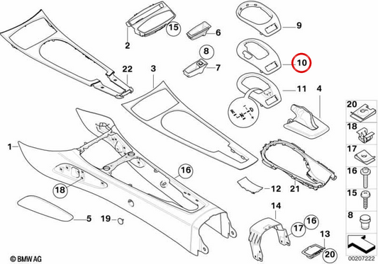 Embellecador Change Pire OEM 51166955524 pour BMW E85, E86. BMW d'origine.