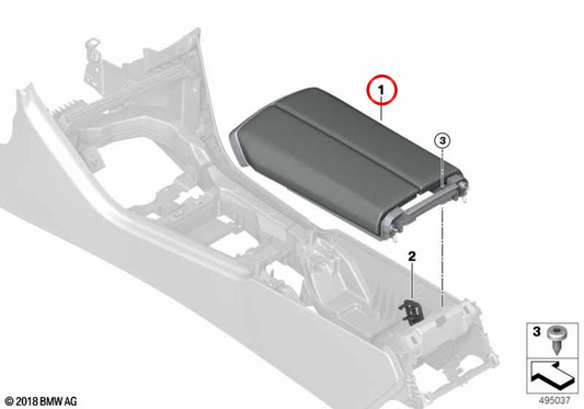 Supporto console centrale OEM 51166996365 per BMW G14, G15, G16. BMW originale.