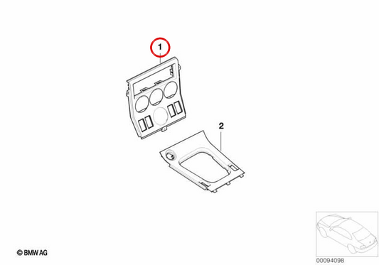 Involta incoraggia l'interruttore in alluminio spazzolato OEM 51167036526 per BMW E60, E61. BMW originale.