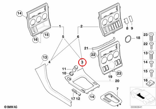 OM OEM OEM in alluminio spazzolato 51167036527 per BMW E36, Z3. BMW originale.