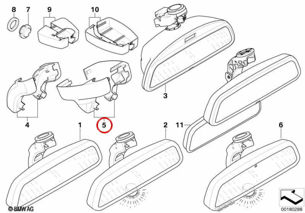 OEM 51167076129 Couvertures de base arrière pour BMW E81, E82, E87, E88, E90, E91, E92, E93, E60, E61, E63, E64, E65, E66, E84, E89. BMW d'origine.