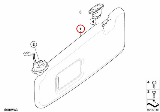 Laissez le parasol avec la Courtsie Light 51167076701 pour BMW E63 et E64. BMW d'origine.