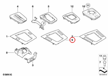 Compartimento inferiore per BMW E46 (OEM 51167115249). BMW originale.