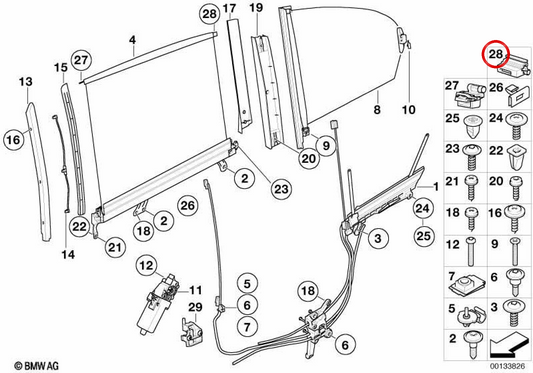 Rechte Heckanleitung OEM 51167118232 für BMW E65, E66. Original BMW.