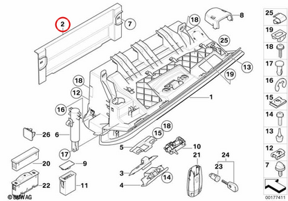 OM intérieur ASA 51167120408 pour BMW E90, E91, E92, E93. BMW d'origine.