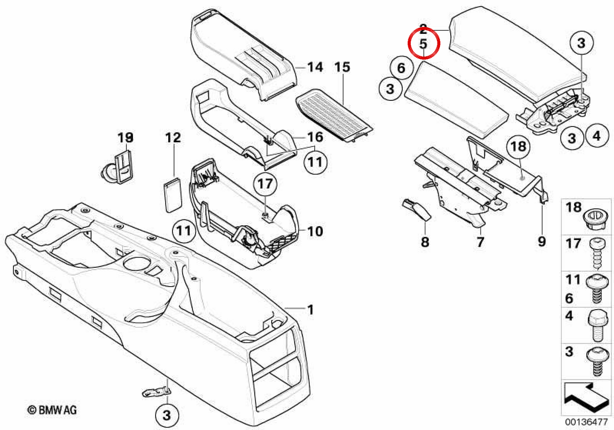 Poteri centrali OM 51167133220 per BMW E60, E61. BMW originale.