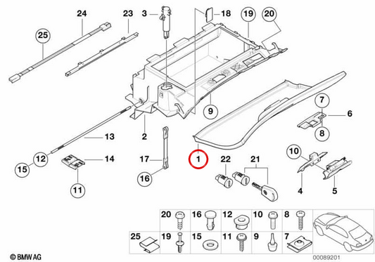 OEM GLANTER 51167141586 FOR BMW E46. Original BMW.