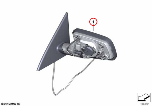 Right exterior rearview mirror (without glass, heated) OEM 51167189390 for BMW E63, E64. Original BMW.