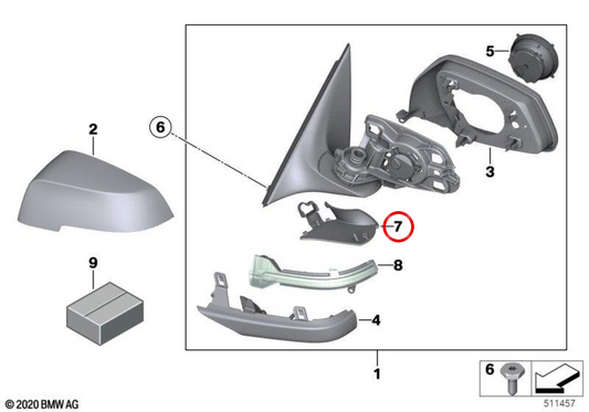 Collets de base à l'arrière OEM 51167266081 pour BMW F07, F10, F11, F06, F01, F02, F04. BMW d'origine.