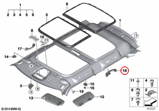 Maniglia posteriore tetto interno nera OEM 51167347849 per MINI F54 Clubman, F55, F60 Countryman… e più. Originale MINI.