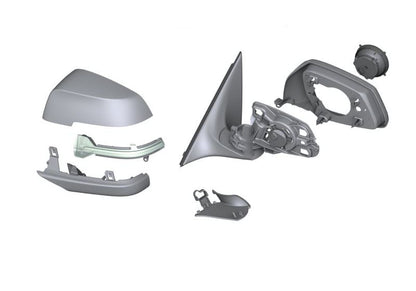 Retrovisor exterior izquierdo sin cristal calefactable Shadow-Line OEM 51167350709 para BMW F10 518d, 520d. Original BMW.