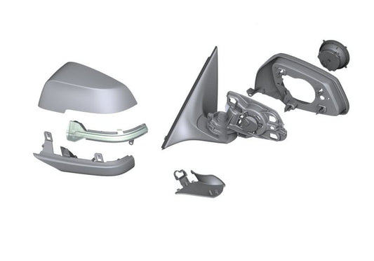 Retrovisor exterior izquierdo sin cristal calefactable Shadow-Line OEM 51167350709 para BMW F10 518d, 520d. Original BMW.