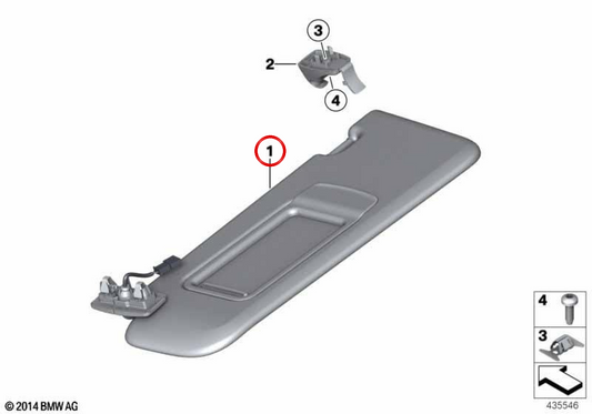 OEM Left Parasol 51167379509 pour BMW F25, F26. BMW d'origine.