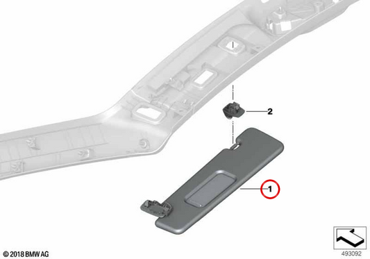 Le parasol droit OEM 51167456434 pour BMW G29 Z4. BMW d'origine.