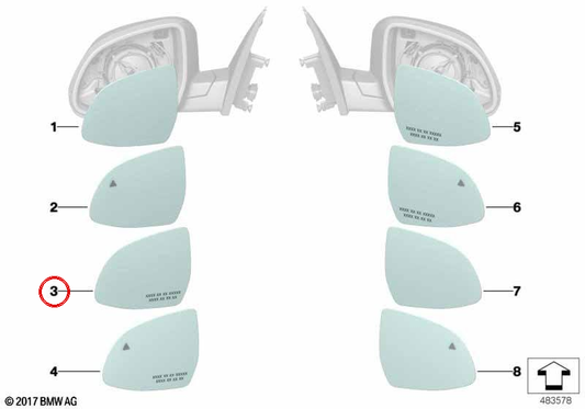 Hauteur arrière gauche Rearvisor Great Keep Angle OEM 51167476335 pour BMW G01, G08, F97, G02, F98, F15, G05, F85, F95, F16, G06, F86, F96, G07, G09. BMW d'origine.