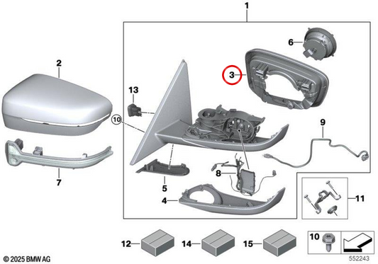 Suporte direito OEM 51167498200 para BMW G42, G20, G21, G22, G23, G26. BMW genuíno.