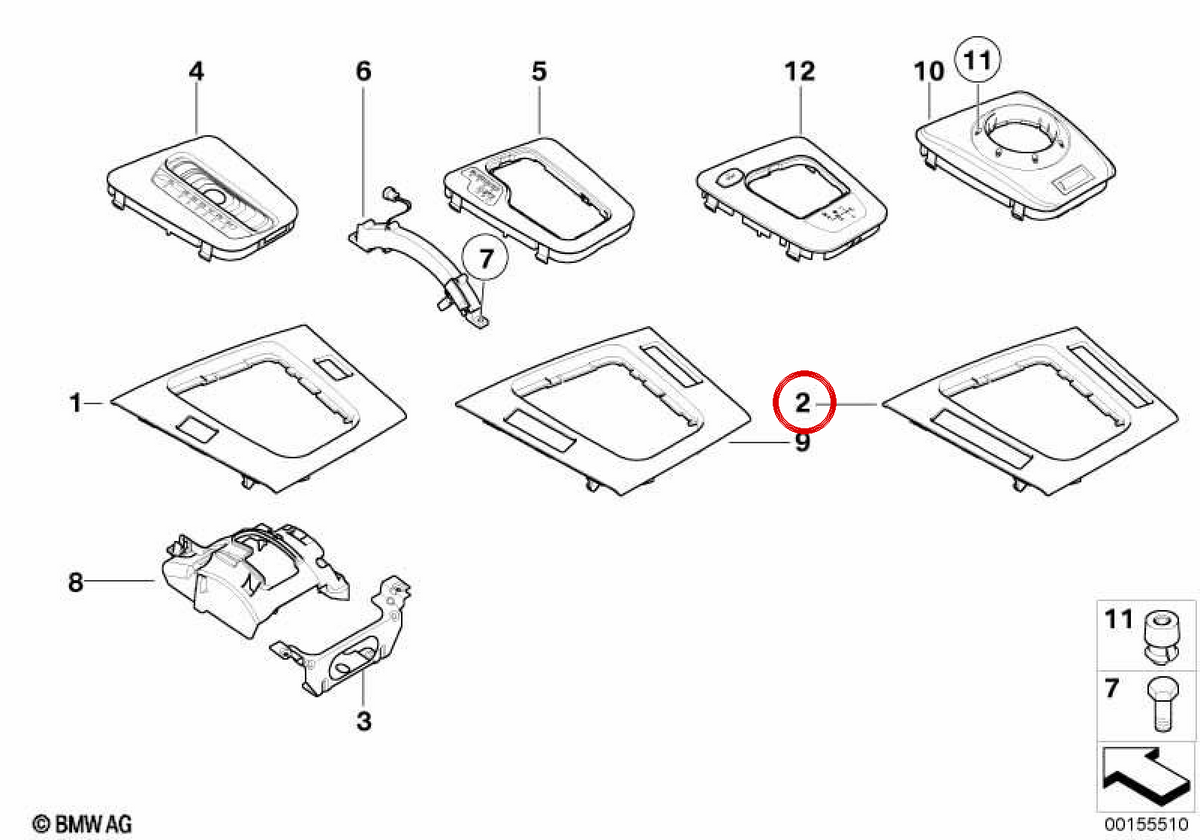 Compartimento de Aluminio para BMW E46 (OEM 51167902429). Original BMW.