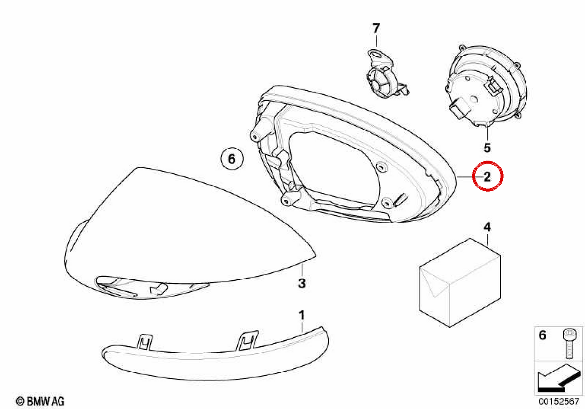 Suporte preparado esquerdo OEM 51167906345 para BMW E60, E61, E63, E64. BMW genuíno.
