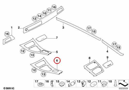 Embellient OEM 51168049067 for BMW E93. Original BMW.