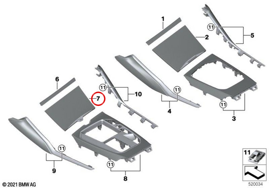 OEM 51168094581 Hellträgerformung für BMW G87, G20, G21, G80, G82. Original BMW.